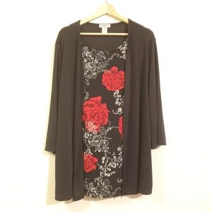 Notations Rose Business Casual Top Plus  Size 1x